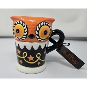 JOHANNA‎ PARKER CARNIVAL COTTAGE OWL MUG Cup Tea Coffee Halloween Fall